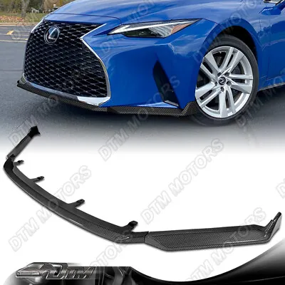 For 21-23 Lexus IS300 IS350 Base V-Style Carbon Painted Front Bumper Lip Spoiler • $181.71