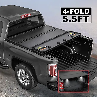 5.5FT Bed 4-Fold Hard Tonneau Cover For 2015-2024 Ford F150 Truck W/ Led Lamp • $369.95