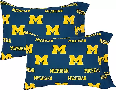 College Covers Everything Comfy Michigan Wolverines Pillowcase Pair King 20... • $36.16