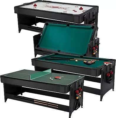 Fat Cat Original 3-in-1 Green 7' Pockey Multi-Game Table - Air Hockey Billiards • $1628.23