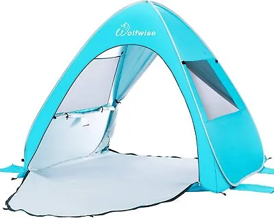 WolfWise UPF 50+ Easy Pop Up Beach Sun Shelter Tent Portable Baby Canopy Quick • £40.89