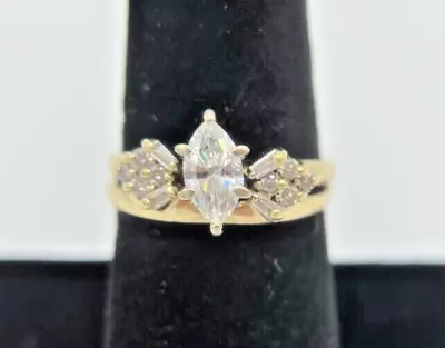 14k Yellow Gold Adore Ring 1.00TCW Marquise Diamonds • $950