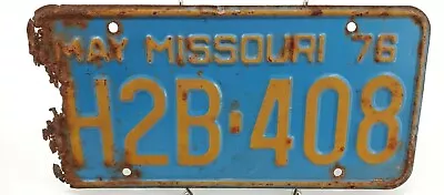 BLUE Missouri MO MAY 1976 Vintage Vehicle Auto License Plate Car Tag H2B-408 • $8.86