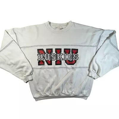 Vintage Northern Illinois University NIU Huskies Crewneck Sweatshirt 80s Medium • $35.99