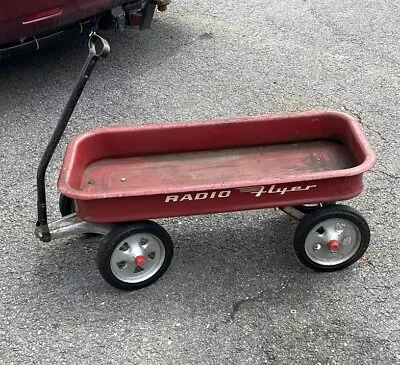 Vintage RADIO Flyer Wagon Early Logo Unique Spoked Wheels Red • $159.99