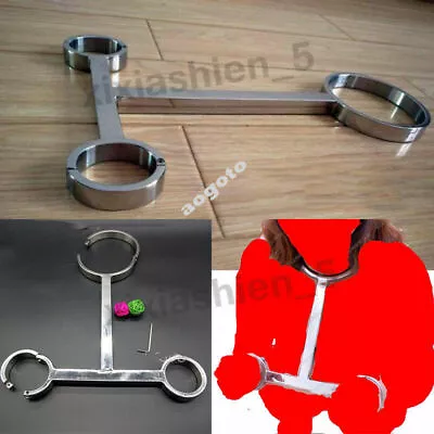 Model T Stainless Steel Neck-Wrist Handcuffs Restraints Body Pillory Shackle • $199.98