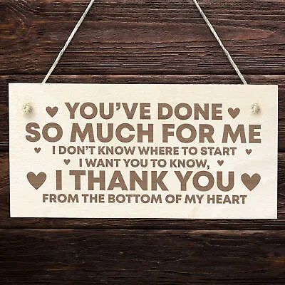 Thank You Gift For Friend Wood Sign Thank You Gift For Him Her Teacher Men Women • £3.99