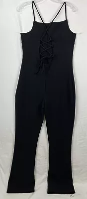 Vintage RAG Brand Womans Black Jumpsuit Bodysuit Catsuit Sexy Strappy • $23.99