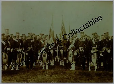 £5 • Buy Cameron Highlanders Military Photograph On Parade With Colours In Kilts & Trews