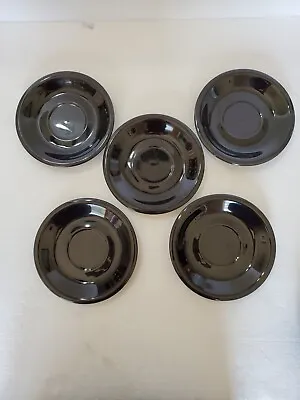 Newcor Stoneware Black Vintage  5 Saucers. NEW • $24