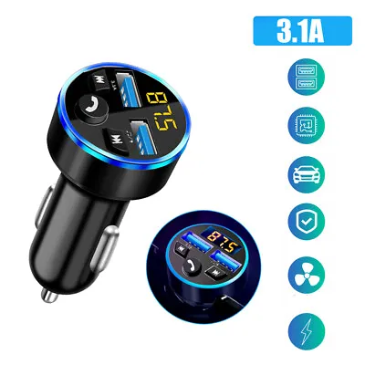 FM Transmitter Audio Receiver Car MP3 Player 3.1A  2-USB Charger Bluetooth 5.0  • $4.22