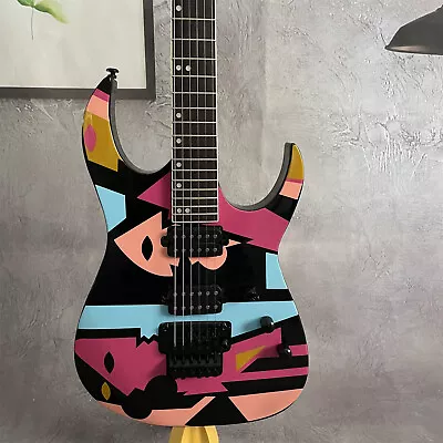 Polyfacia Multicolor Body Electric Guitar Floyd Rose Bridge Black Parts 2H • $275.05