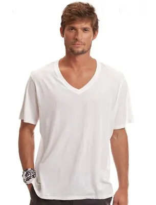 Island Company Men's Visitor Tee V-neck White RETAILS $45.00 • $16.87