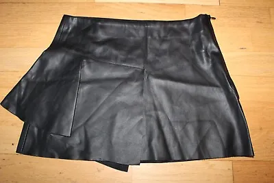 Zara Tradaluc Collection Fashion Black Faux Leather Mini Skirt S • $37.99