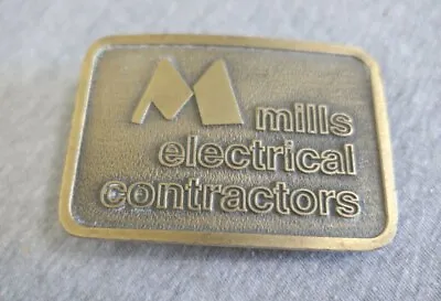 Vintage CD Hit Solid Brass Mills Electrical Contractors Belt Buckle Made In USA • $19.99