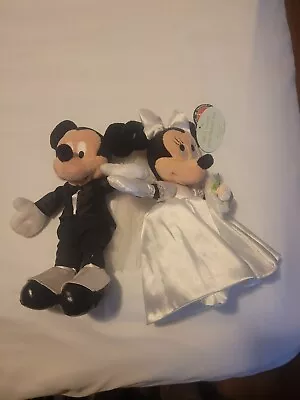 Disney Mickey & Minnie Mouse Bride And Groom Wedding Song Plush Disney Parks 10” • $34.99