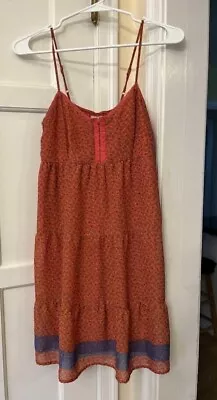 Mossimo Supply Co. Womens Size M Tiered Orange Floral Sundress Spaghetti Strap • $10