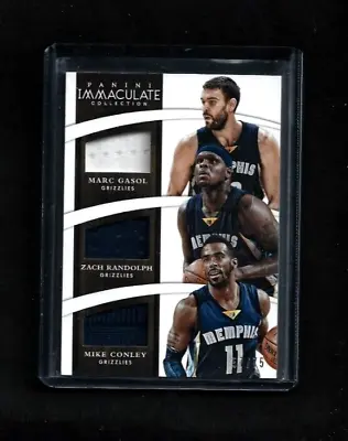 Marc Gasol Zach Randolph & Mike Conley Immaculate TRIPLE Jersey #/75 Grizzlies • $60