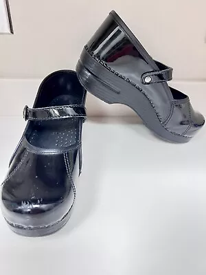 DANSKO Patent Leather “Marcelle” Mary Jane Clogs Shoes US 8 EUR 38 Nurse • $25.20