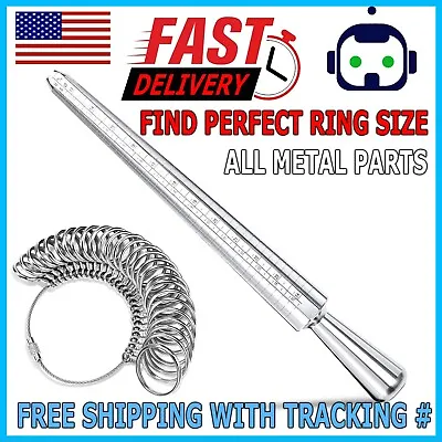 Metal Ring Sizer Gauge Mandrel Finger Sizing Measure Stick Standard Jewelry Tool • $7.99