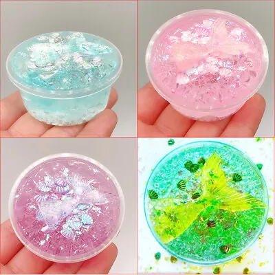 $13.52 • Buy Mermaid Tail Mud Squishies Mixing Cloud Slime Putty Scented Stress Kids Clay Toy