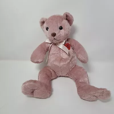 Beanpals Kellytoy Plush Stuffed Animal Pink  Bear With  I Love You  Button 9  • $14.30