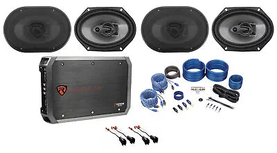 Rockville 6x8  Speaker Replacement Kit+4-Ch Amp For 05-07 Ford F-250/350/450/550 • $230.75