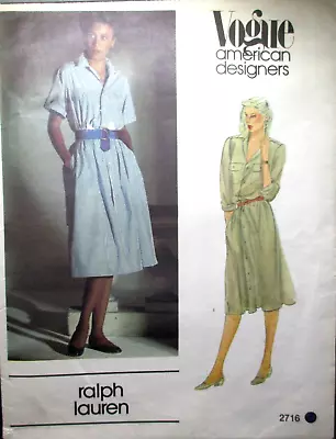 Vogue American Designer Pattern 2716 Ralph Lauren Size 14 • $20