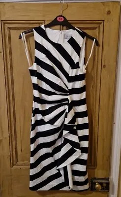 £17.99 • Buy Coast Black White Stripe Occasion Evening Dress Size 10 