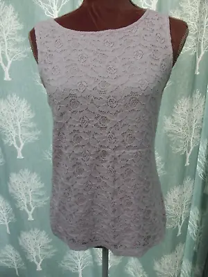 Ladies Dorothy Perkins Pink Sleeveless Lace Overlay Top Size 12 • £2.50