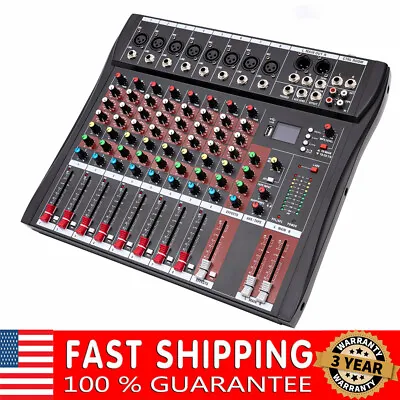 Pro 8 Channel Bluetooth Studio Audio Mixer Live Sound Mixing Console With USB  • $74.10