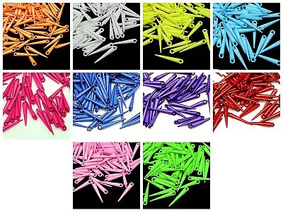 100 Pcs - Acrylic Pointed Spike Cone Dagger Pendants / Charms 22mm Jewellery UK • £2.19