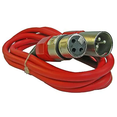 3 Ft Foot Red XLR MALE TO FEMALE MIC MICROPHONE CABLE • $7.68