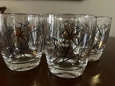 Vintage Libbey Atomic Galaxy Collins Juice/Whiskey/Drinking Glasses Set Of 5 • $105