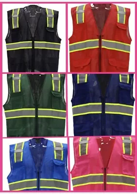 Vest Safety Work Reflective High Visibility Tape A3 Men Outdoor Work Vest New • $14.95