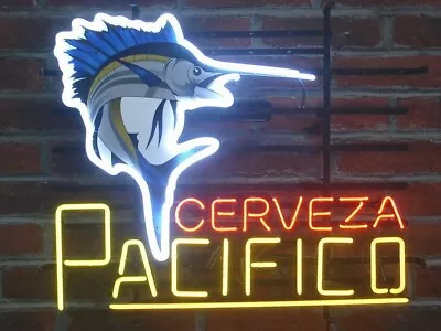 17 X14  Cerveza Pacifico Swordfish Neon Sign Visual Real Glass Man Cave MM480 • $123.35