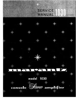 Service Manual Instructions For Marantz 1030 • $20.88