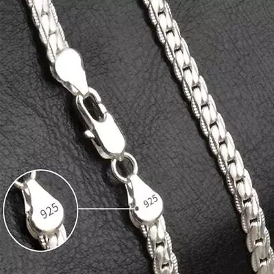 Sterling Silver Thick Solid 925 Men's New Figaro Chain Necklace Bracelet Italy • $8.99