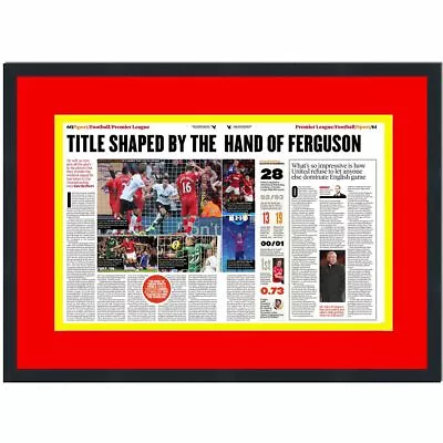 Framed Manchester United 2012-2013 Premier League Champs Newspaper 17x27 Photo • £110.98