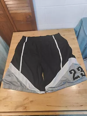 Vintage Jordan Men's 2xl Drawstring Shorts 23 Black/Gray Heavy Baggy Y2K • $24.99