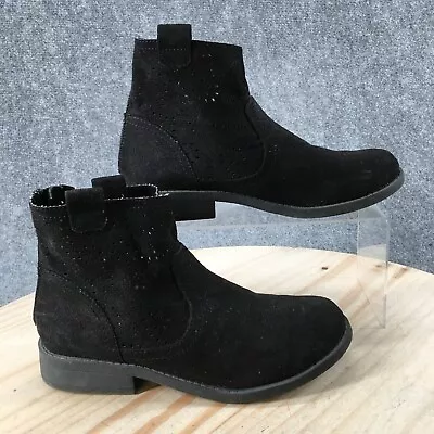 Arizona Boots Womens 7.5 M Ankle Booties Heels Casual Black Fabric Back Zipper • $21.99