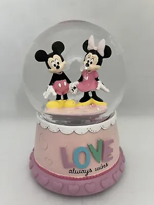 Rare New Disney Mickey & Minnie's Love Always Win Water Globe Valentine’s Day • $54.99