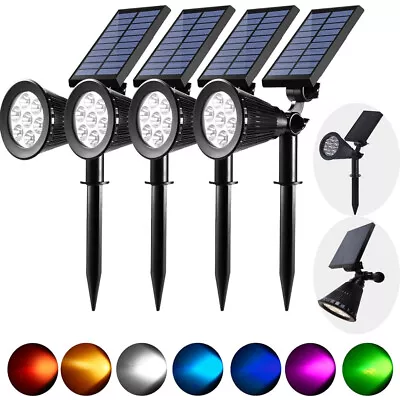 7-LED Solar Spotlights Landscape Lights 2 In 1 10 Mode Outdoor Garden Lamps • $36.59