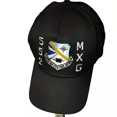 Vintage Air Force Hat Usa Aircraft Maint Squadron Cap Black Embroidered Mxg 552 • $9.64