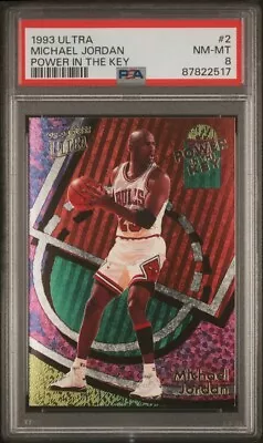 1993-94 Fleer Ultra Power In The Key Michael Jordan #2 PSA 8 NM Chicago Bulls • $219.99