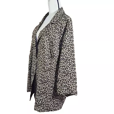 5X Jacket Leopard Print Blazer 3/4 Sleeve Machine Wash Maggie Barnes Women’s EUC • $19.88