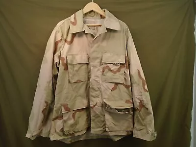 US Military 3 Color Desert Camo DCU Coat Shirt Twill Large Regular 1990 101-D • $29.95