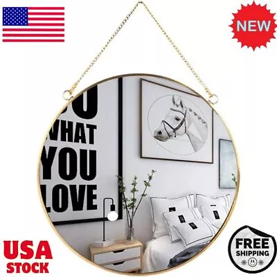 Gold Geometric Hanging Wall Circle Mirror Decor For Bathroom Bedroom Living Room • $35.99