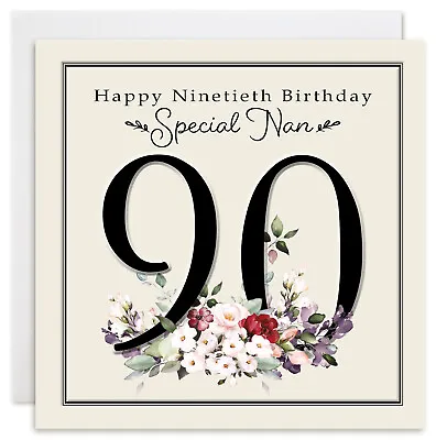 90th Birthday Card Women SPECIAL NAN - Personalise INSIDE With Your Own Words • £3.20