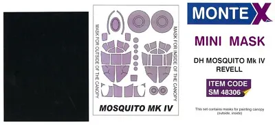 Montex 1/48 DE HAVILLAND MOSQUITO Mk.IV CANOPY PAINT MASK Revell • $7.50